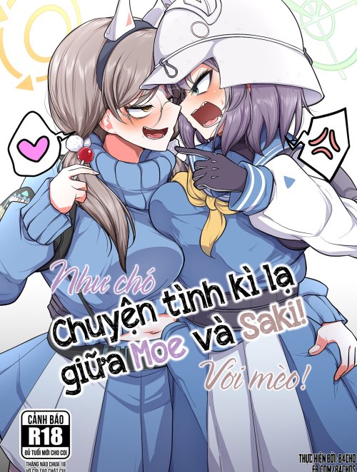 Bìa truyện Chuyện tình kì lạ giữa Moe và Saki! (như chó với mèo!)