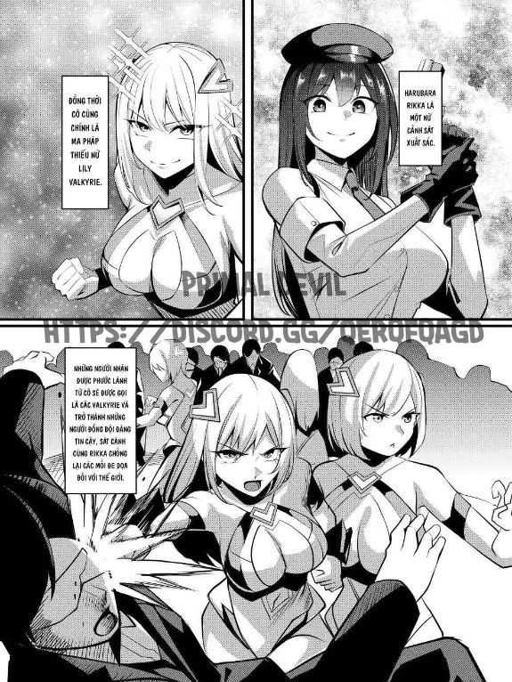 Bìa truyện Ma pháp thiếu nữ Saint Lily - Valkyrie~ Câu chuyện về một ma pháp thiếu nữ bị tổ chức thù địch tẩy não và huấn luyện, cho đến khi sa ngã thành chiến binh chuyên phục vụ tình dục.